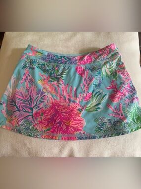 Lilly Pulitzer "Cay to My Heart" Tropical  Floral Print Skort Girls Size S (4-5)